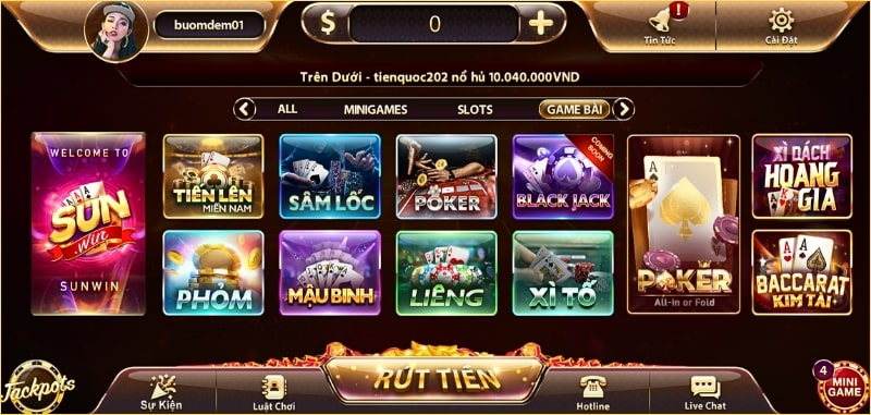 review nhà cái sunwin Sân chơi cung cấp đa dạng các trò chơi game bài để cược thủ lựa chọn